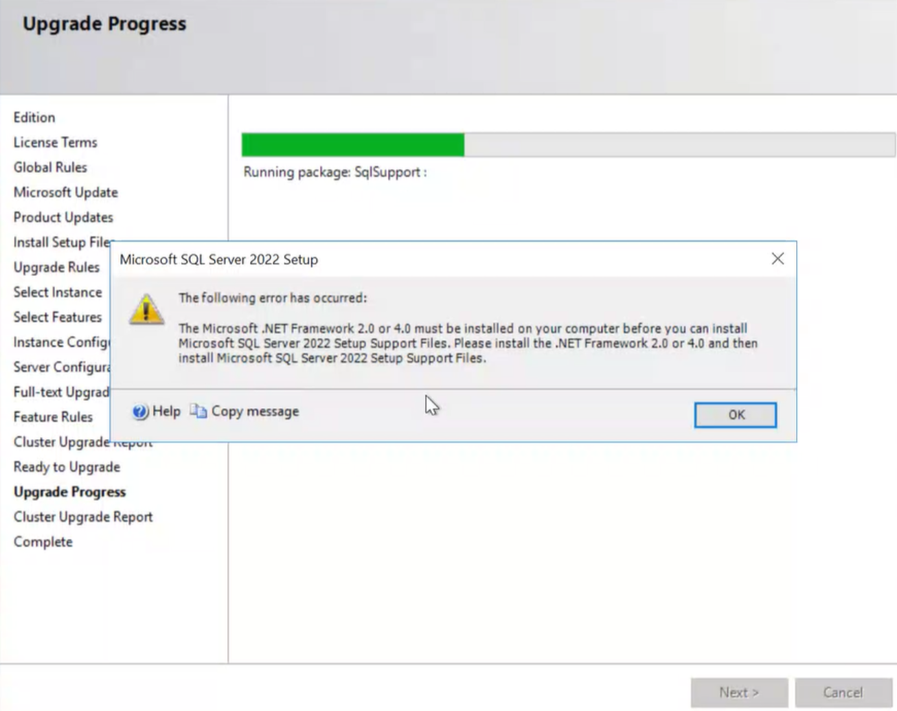 microsoft sql server 2022 setup support files
